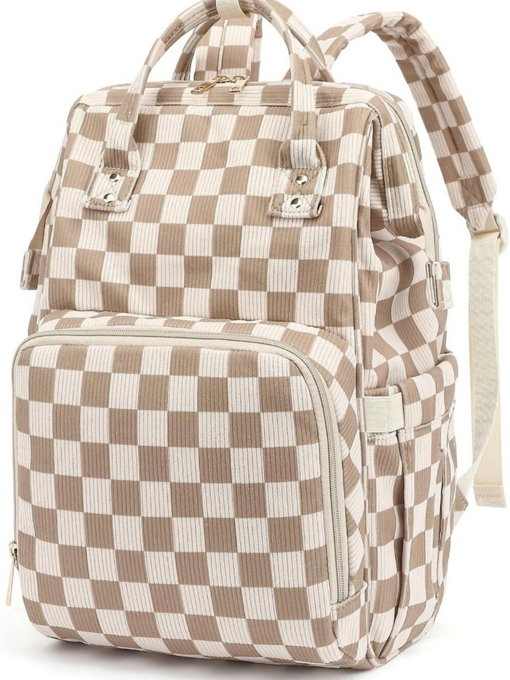 Stylish Large Capacity Baby Diaper Bag Backpack with Stroller Straps - Unisex